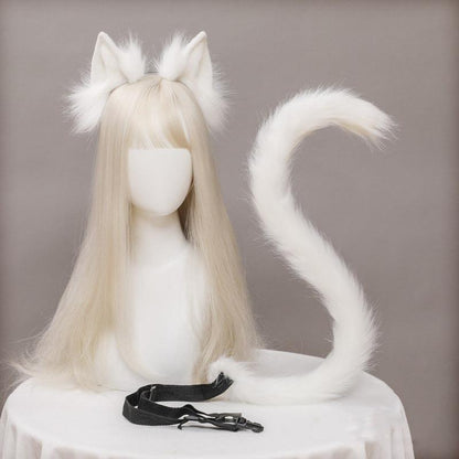 Plush Cat Ears & Tail Headpiece - The Burner Shop