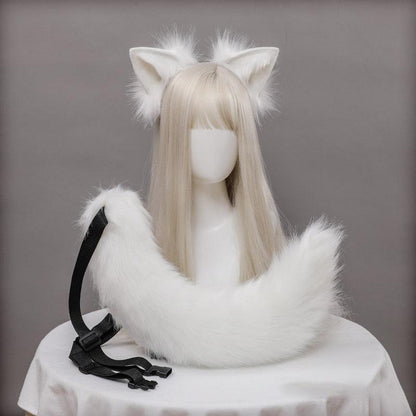 Plush Cat Ears & Tail Headpiece - The Burner Shop