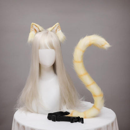 Plush Cat Ears & Tail Headpiece - The Burner Shop