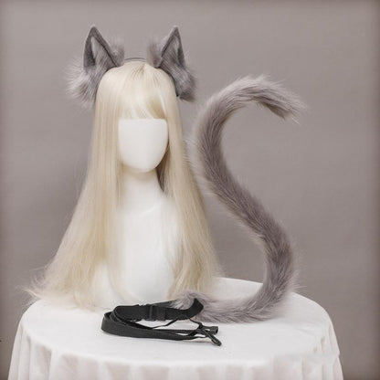 Plush Cat Ears & Tail Headpiece - The Burner Shop