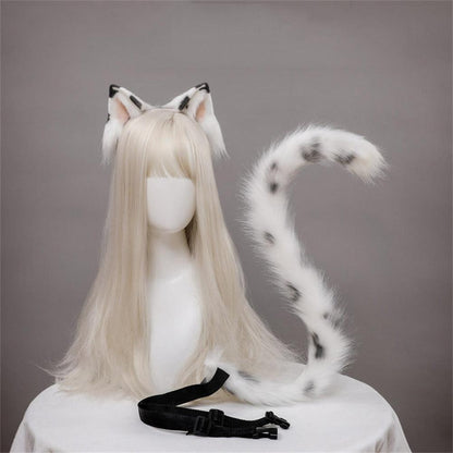 Plush Cat Ears & Tail Headpiece - The Burner Shop