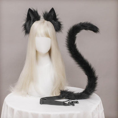 Plush Cat Ears & Tail Headpiece - The Burner Shop