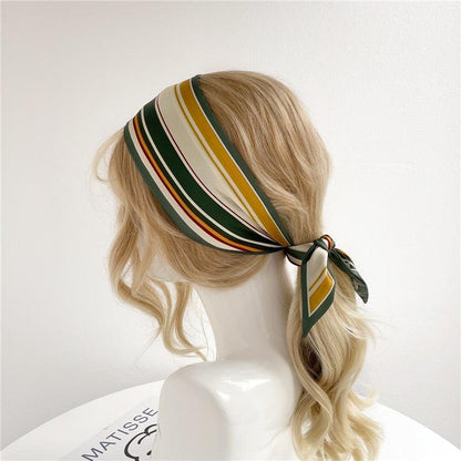 Print Silky Hair Band Scarf Hair Accessory - The Burner Shop