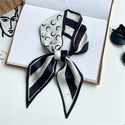 Print Silky Hair Band Scarf Hair Accessory - The Burner Shop