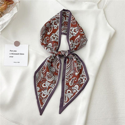 Print Silky Hair Band Scarf Hair Accessory - The Burner Shop