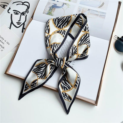 Print Silky Hair Band Scarf Hair Accessory - The Burner Shop