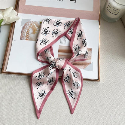 Print Silky Hair Band Scarf Hair Accessory - The Burner Shop