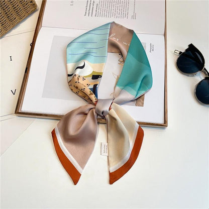 Print Silky Hair Band Scarf Hair Accessory - The Burner Shop