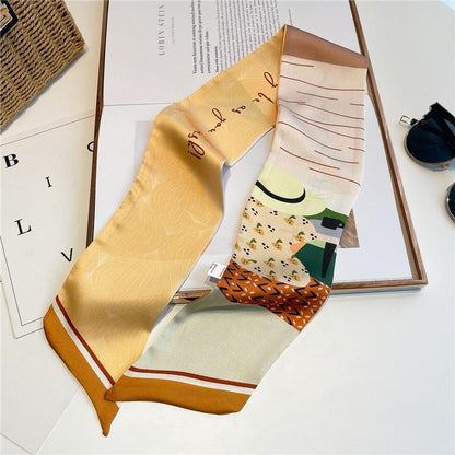 Print Silky Hair Band Scarf Hair Accessory - The Burner Shop