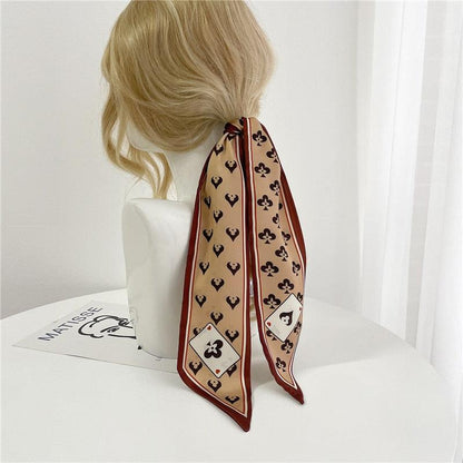Print Silky Hair Band Scarf Hair Accessory - The Burner Shop