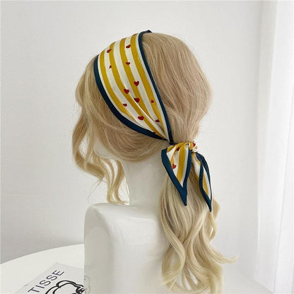Print Silky Hair Band Scarf Hair Accessory - The Burner Shop