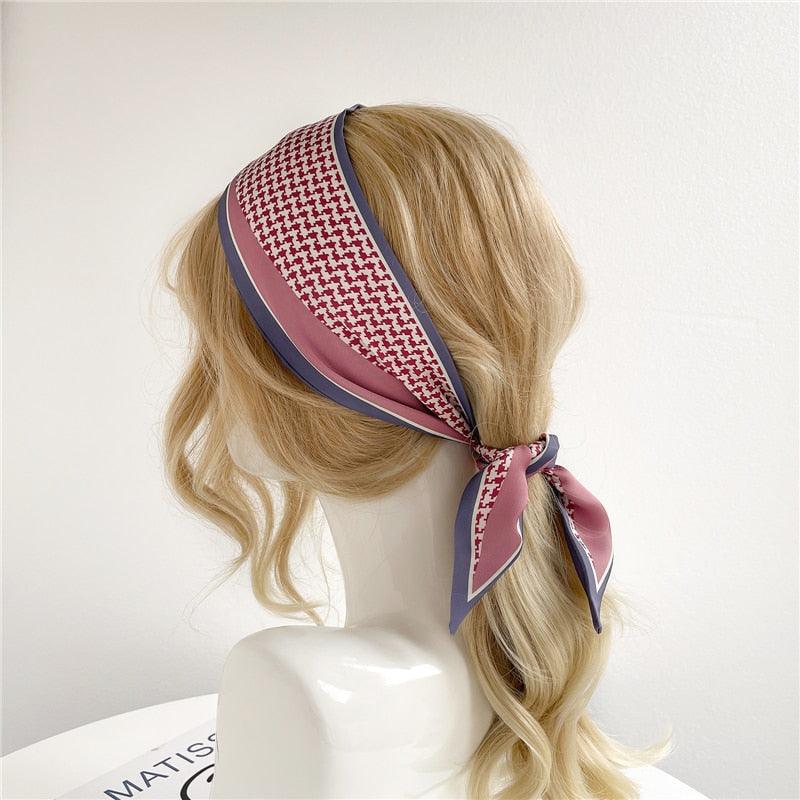 Print Silky Hair Band Scarf Hair Accessory - The Burner Shop