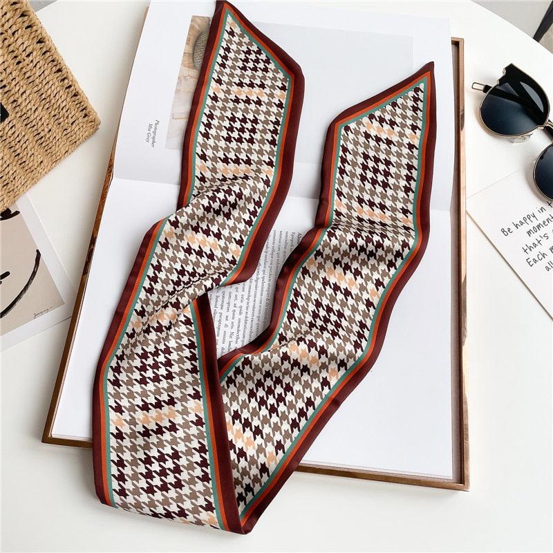 Print Silky Hair Band Scarf Hair Accessory - The Burner Shop