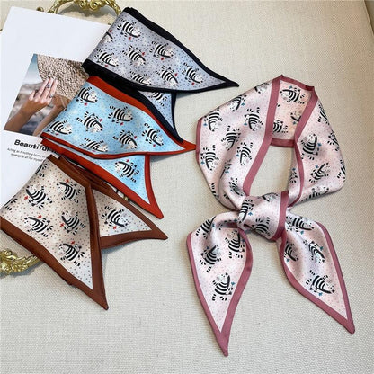 Print Silky Hair Band Scarf Hair Accessory - The Burner Shop