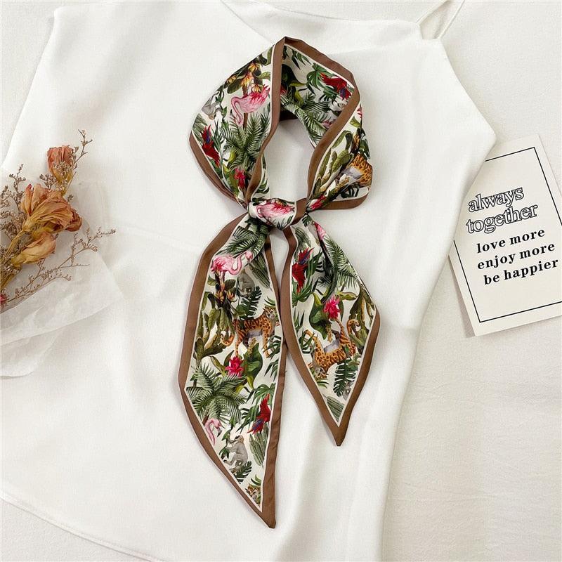 Print Silky Hair Band Scarf Hair Accessory - The Burner Shop