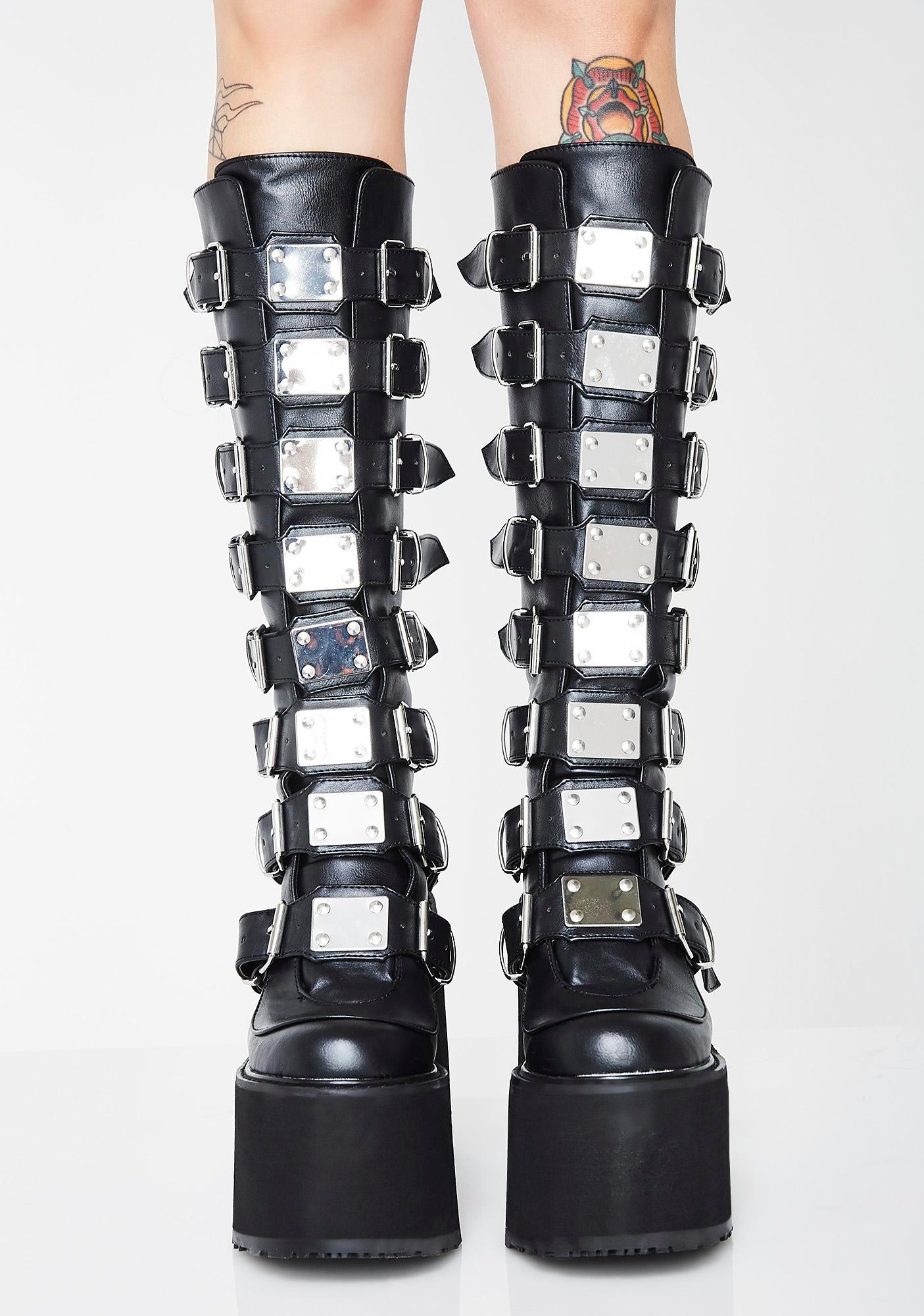 Punk Buckle Platform Boots Boots - The Burner Shop
