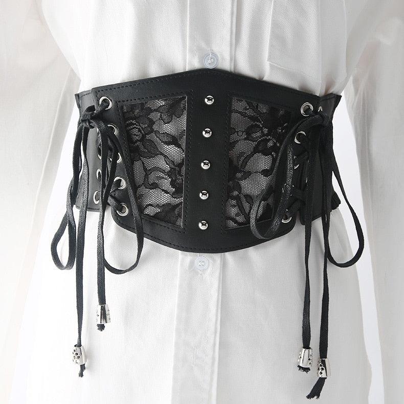 Punk Leather Corset Belt Belts - The Burner Shop