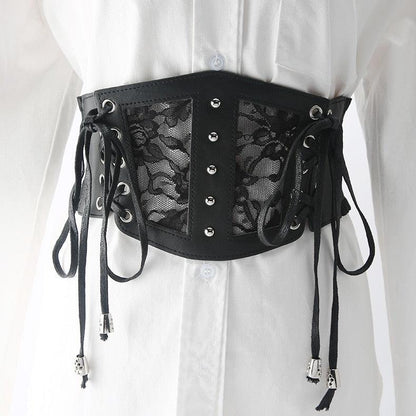 Punk Leather Corset Belt Belts - The Burner Shop