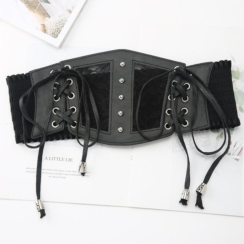 Punk Leather Corset Belt Belts - The Burner Shop