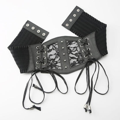Punk Leather Corset Belt Belts - The Burner Shop
