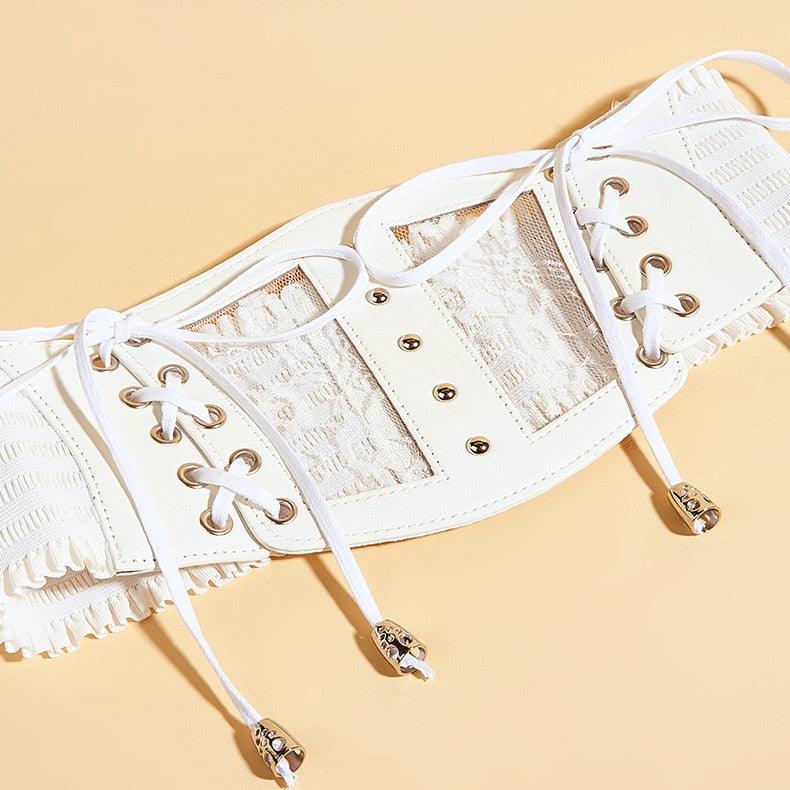 Punk Leather Corset Belt Belts - The Burner Shop