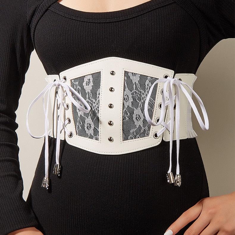 Punk Leather Corset Belt Belts - The Burner Shop