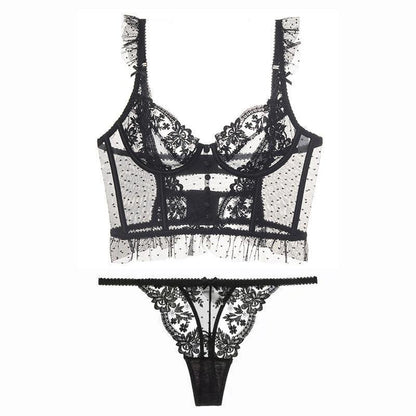 Push-Up Lace Bustier & Panty Bras - The Burner Shop