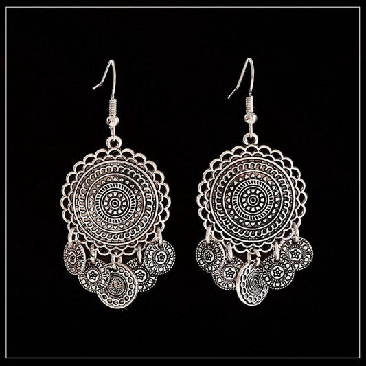 Retro Round Earrings Silver Earrings - The Burner Shop