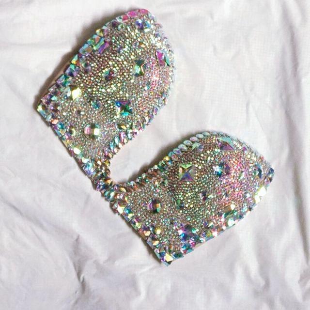 Rhinestone Bra Top Bustier - The Burner Shop