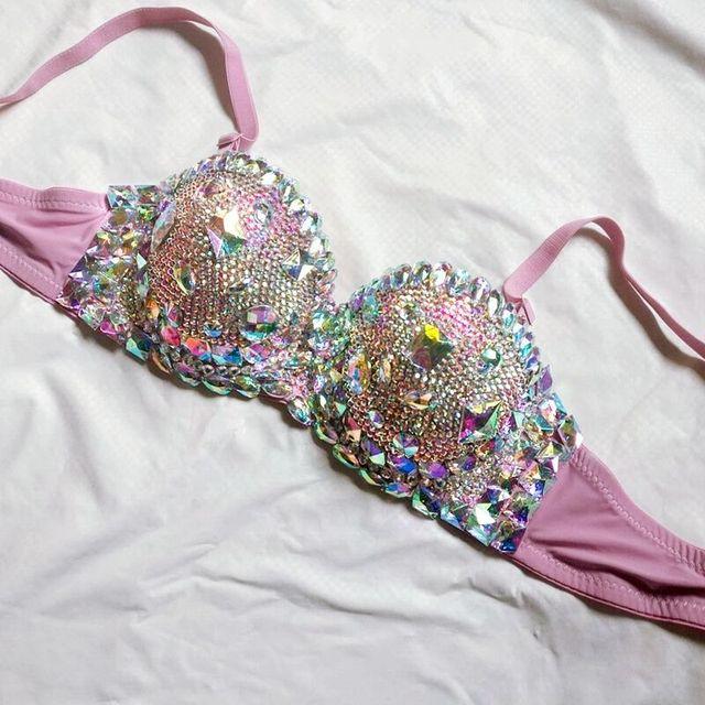 Rhinestone Bra Top Bustier - The Burner Shop