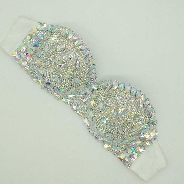 Rhinestone Bra Top Bustier - The Burner Shop