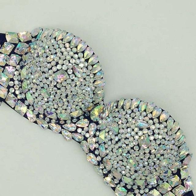 Rhinestone Bra Top Bustier - The Burner Shop