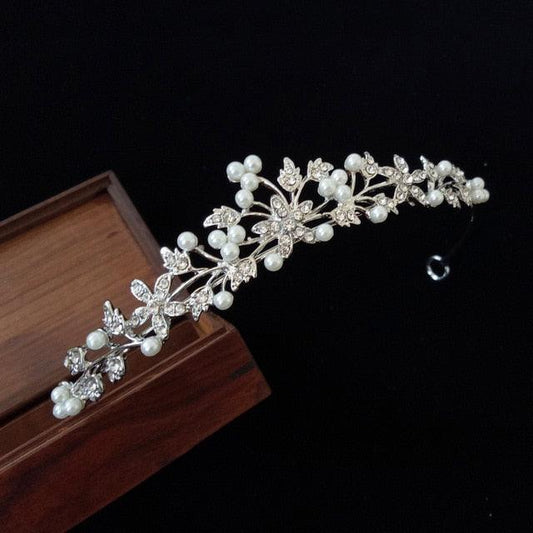 Rhinestone Crystal Crown Headpiece - The Burner Shop
