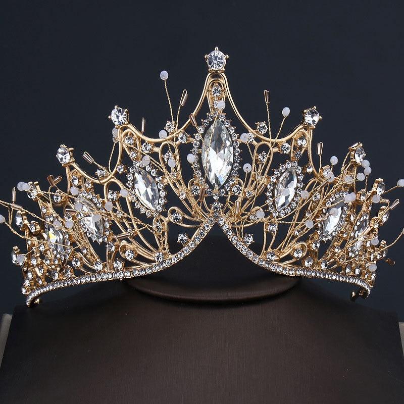 Rhinestone Crystal Crown Headpiece - The Burner Shop