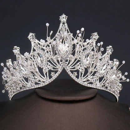 Rhinestone Crystal Crown Headpiece - The Burner Shop