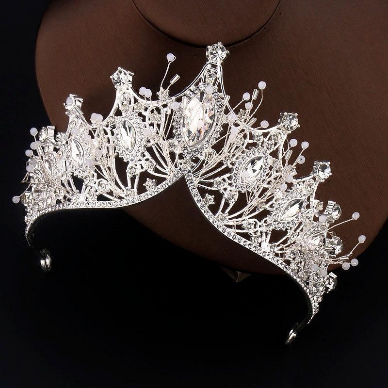Rhinestone Crystal Crown Headpiece - The Burner Shop
