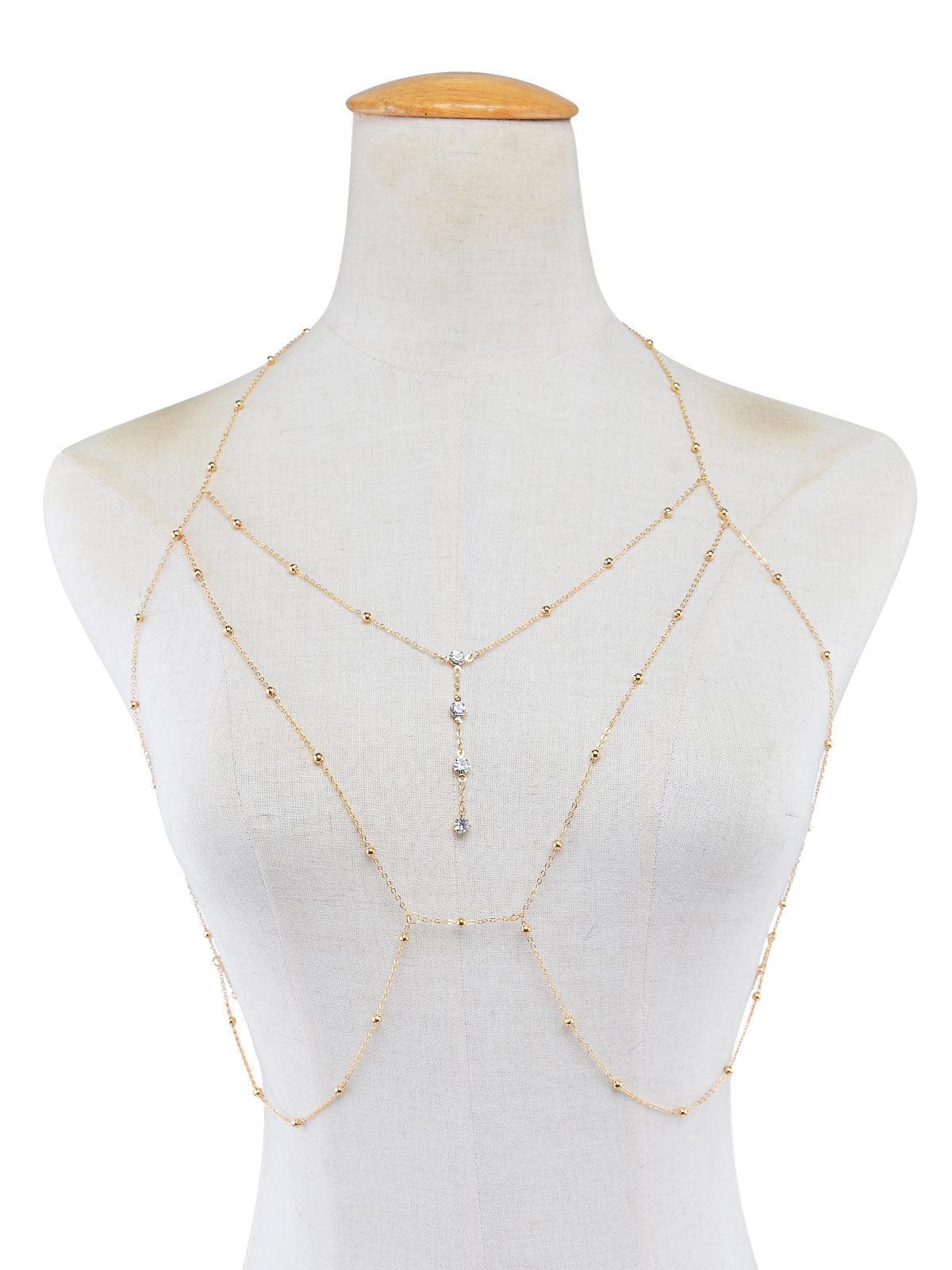 Rhinestones Bra Chain Body Jewelry - The Burner Shop