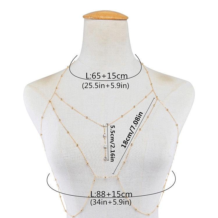 Rhinestones Bra Chain Body Jewelry - The Burner Shop