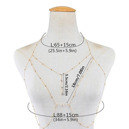 Rhinestones Bra Chain Body Jewelry - The Burner Shop