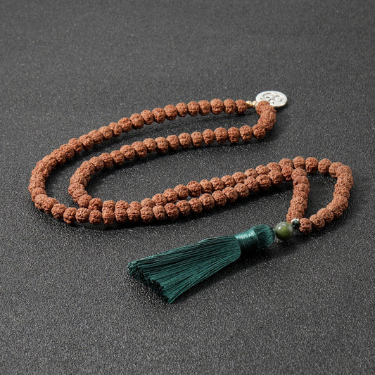 Rudraksha Beaded Necklace Necklaces - The Burner Shop