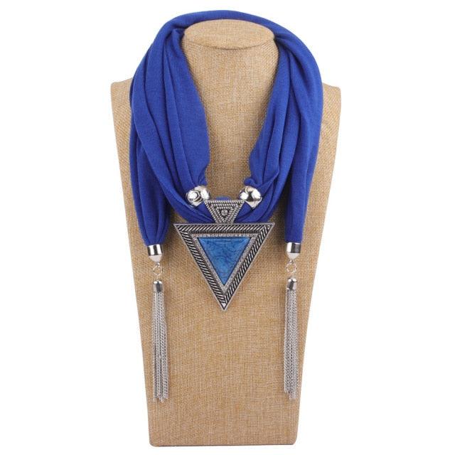Scarf Pendant Necklace with Tassel Necklaces - The Burner Shop