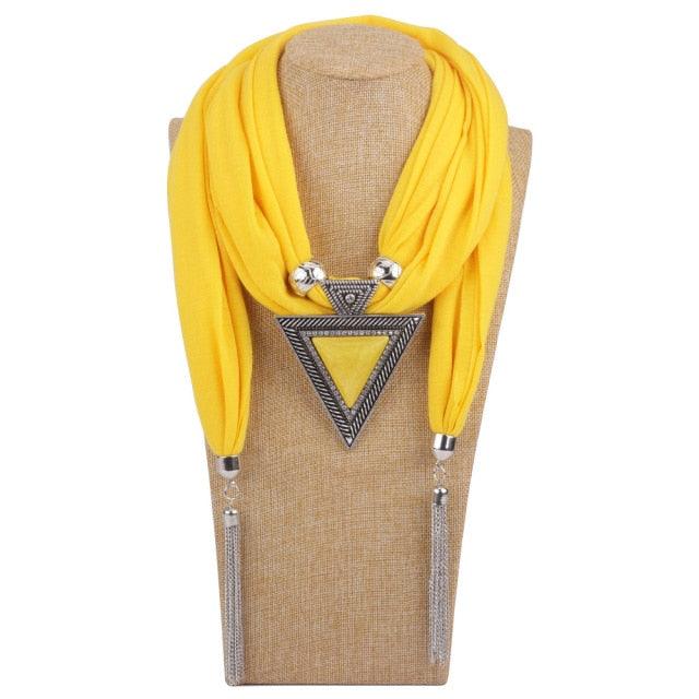 Scarf Pendant Necklace with Tassel Necklaces - The Burner Shop