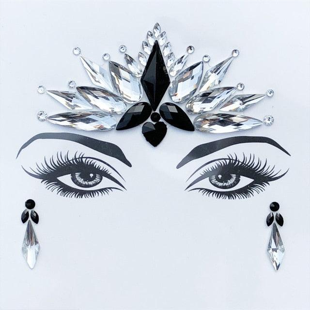 Self-adhesive Rhinestone Face Stickers Face Accessory - The Burner Shop