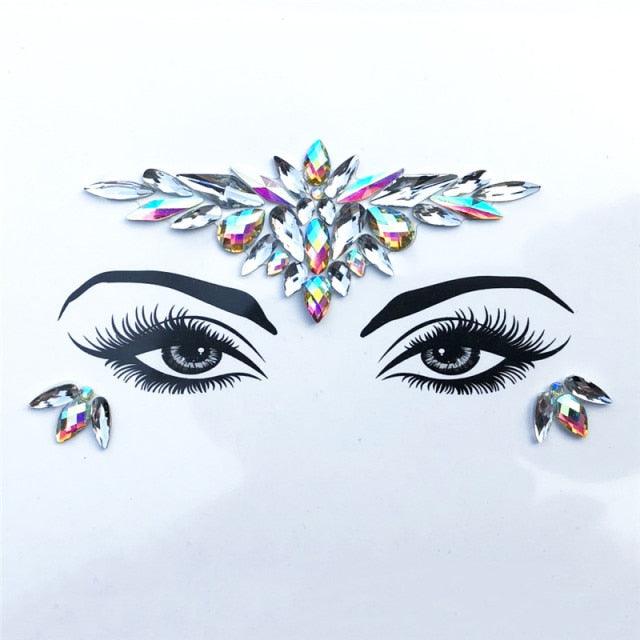 Self-adhesive Rhinestone Face Stickers Face Accessory - The Burner Shop