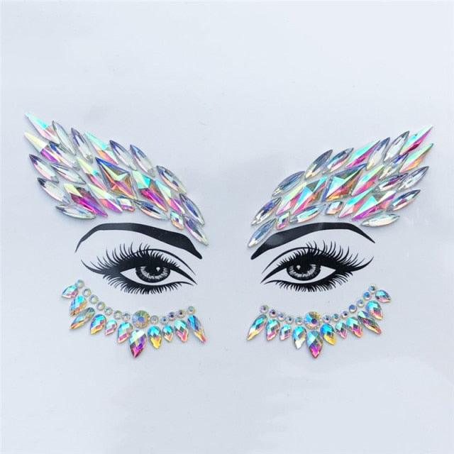 Self-adhesive Rhinestone Face Stickers Face Accessory - The Burner Shop