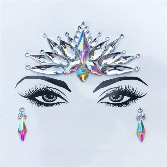 Self-adhesive Rhinestone Face Stickers Face Accessory - The Burner Shop
