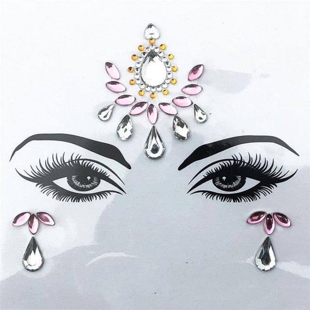 Self-adhesive Rhinestone Face Stickers Face Accessory - The Burner Shop