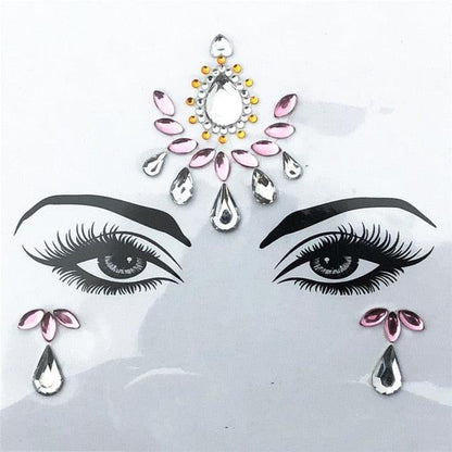 Self-adhesive Rhinestone Face Stickers Face Accessory - The Burner Shop