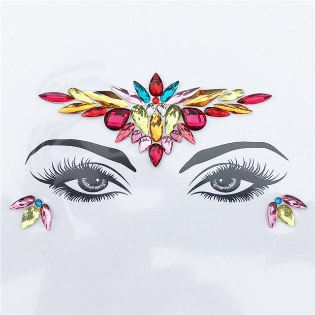 Self-adhesive Rhinestone Face Stickers Face Accessory - The Burner Shop