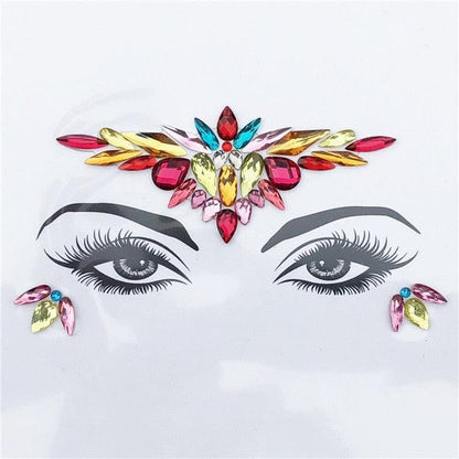 Self-adhesive Rhinestone Face Stickers Face Accessory - The Burner Shop